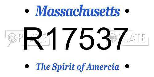 R17537 Massachusetts License Plate