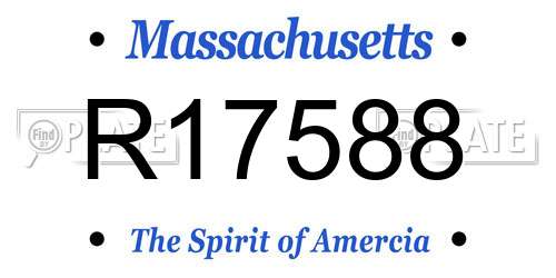 R17588 Massachusetts License Plate