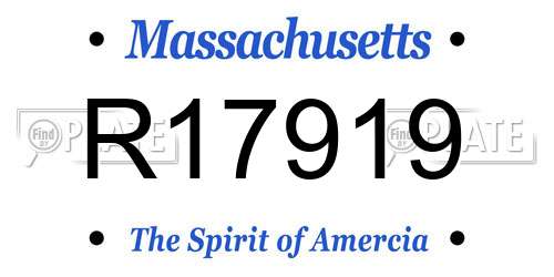 R17919 Massachusetts License Plate