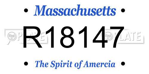 R18147 Massachusetts License Plate