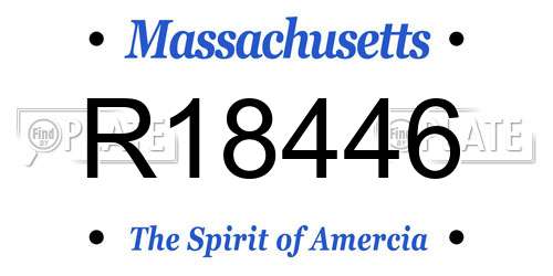 R18446 Massachusetts License Plate