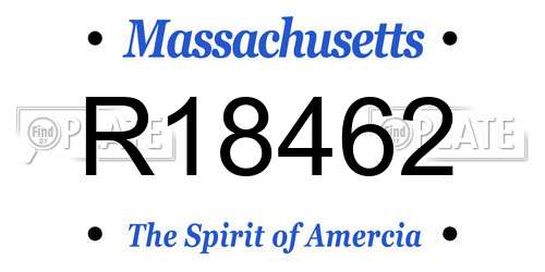 R18462 Massachusetts License Plate