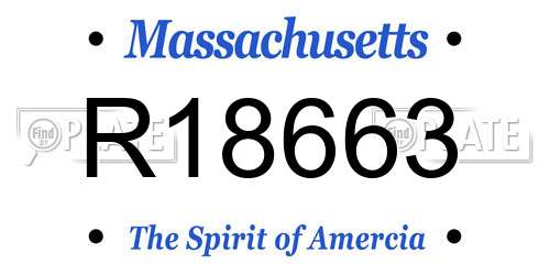 R18663 Massachusetts License Plate
