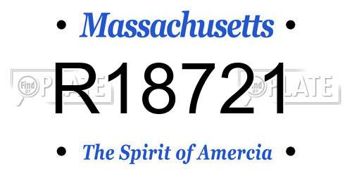 R18721 Massachusetts License Plate