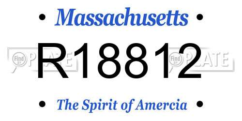R18812 Massachusetts License Plate