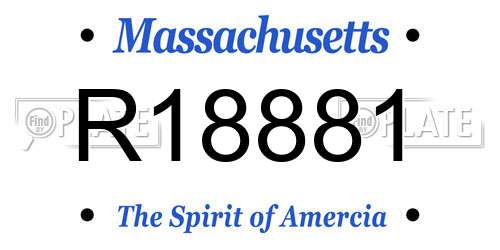 R18881 Massachusetts License Plate
