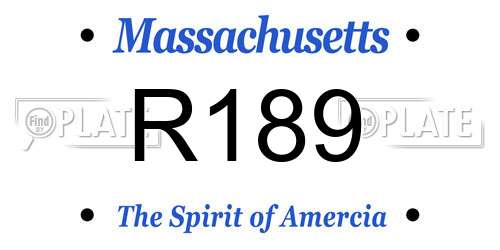 R189 Massachusetts License Plate