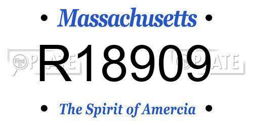 R18909 Massachusetts License Plate