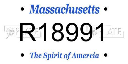 R18991 Massachusetts License Plate
