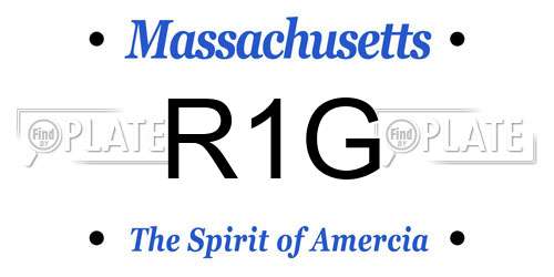R1G Massachusetts License Plate