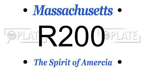 R200 Massachusetts License Plate