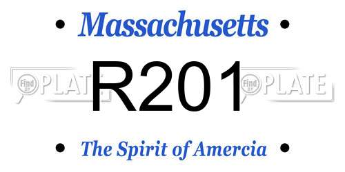 R201 Massachusetts License Plate