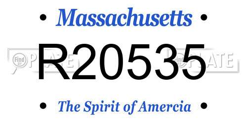 R20535 Massachusetts License Plate