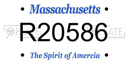R20586 Massachusetts License Plate