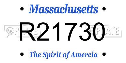R21730 Massachusetts License Plate