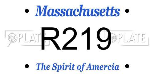 R219 Massachusetts License Plate