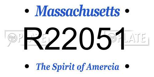 R22051 Massachusetts License Plate