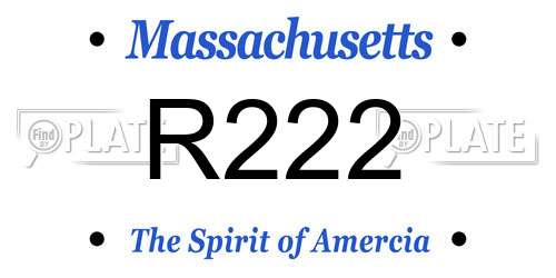 R222 Massachusetts License Plate