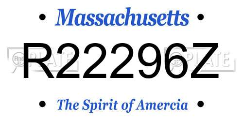 R22296Z Massachusetts License Plate