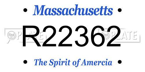 R22362 Massachusetts License Plate