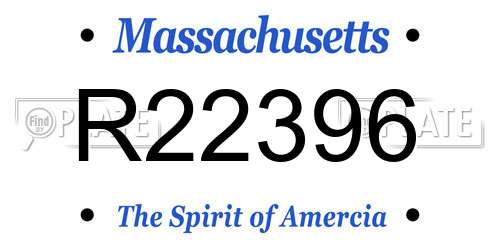 R22396 Massachusetts License Plate