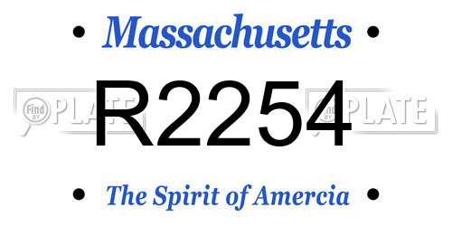 R2254 Massachusetts License Plate