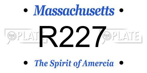 R227 Massachusetts License Plate