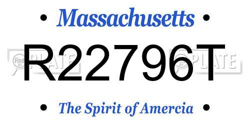 R22796T Massachusetts License Plate