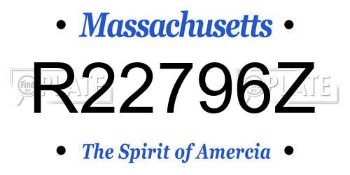 R22796Z Massachusetts License Plate