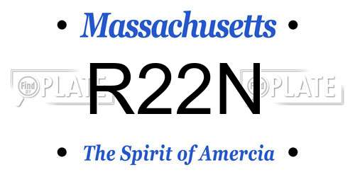 R22N Massachusetts License Plate