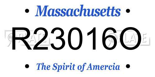 R23016O Massachusetts License Plate
