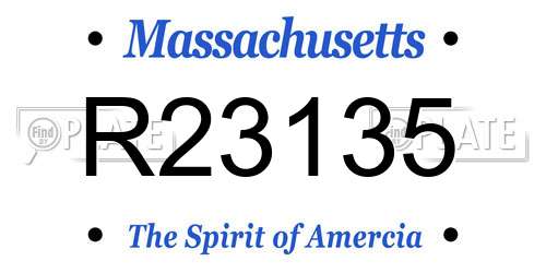 R23135 Massachusetts License Plate