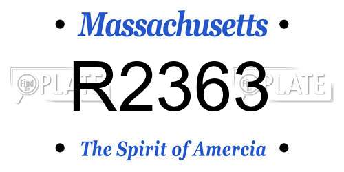 R2363 Massachusetts License Plate