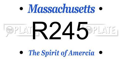 R245 Massachusetts License Plate
