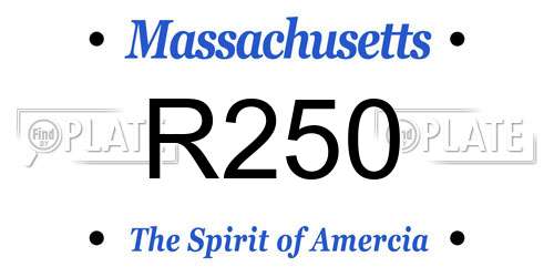 R250 Massachusetts License Plate