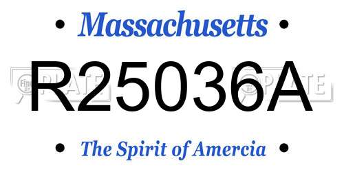 R25036A Massachusetts License Plate