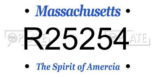 R25254 Massachusetts License Plate