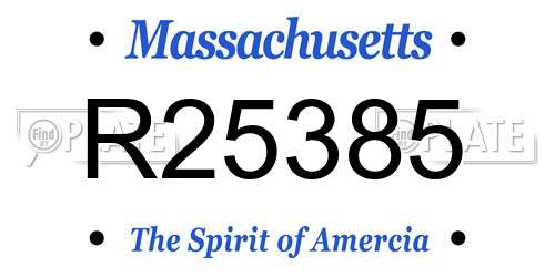 R25385 Massachusetts License Plate