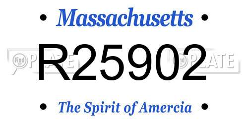 R25902 Massachusetts License Plate
