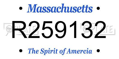 R259132 Massachusetts License Plate