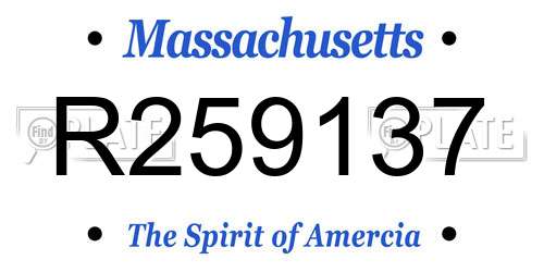 R259137 Massachusetts License Plate