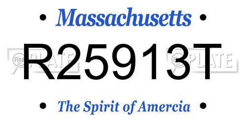 R25913T Massachusetts License Plate