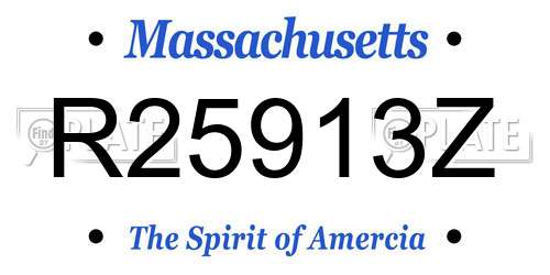 R25913Z Massachusetts License Plate