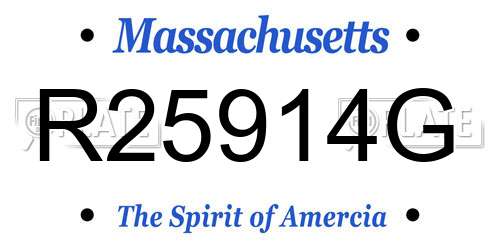 R25914G Massachusetts License Plate