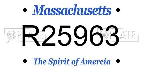 R25963 Massachusetts License Plate