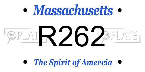 R262 Massachusetts License Plate