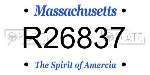 R26837 Massachusetts License Plate