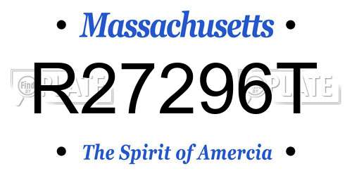 R27296T Massachusetts License Plate