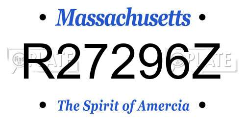 R27296Z Massachusetts License Plate