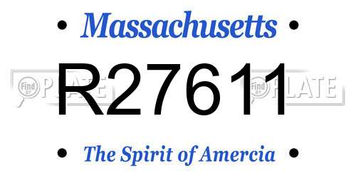 R27611 Massachusetts License Plate